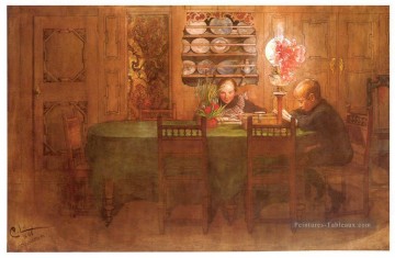 hanibal vencedor contempla italia desde los alpes Tableau Peinture - los deberes 1898 Carl Larsson